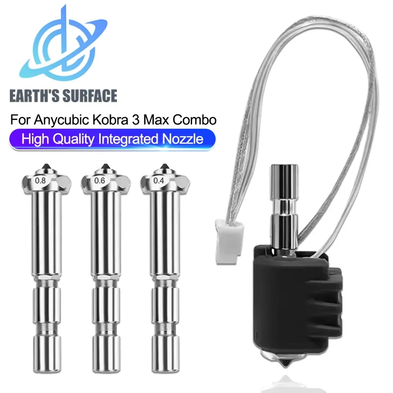 3D Printer Parts for Anycubic Kobra 3 Max Hotend Kit 0.4 0.6 0.8mm Nozzle for Kobra 3 Max Combo Quick-Swap Nozzle Hardened Steel