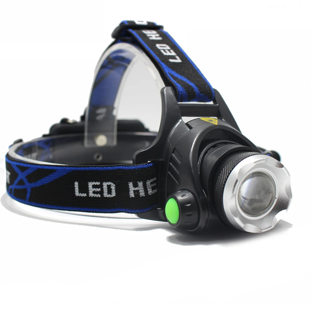 Red/Green/Blue/White Light 4 In 1 LED Headlight Adjustable Focus Zoomable 18650 Red Warning Light USB Rechargeable Headlight