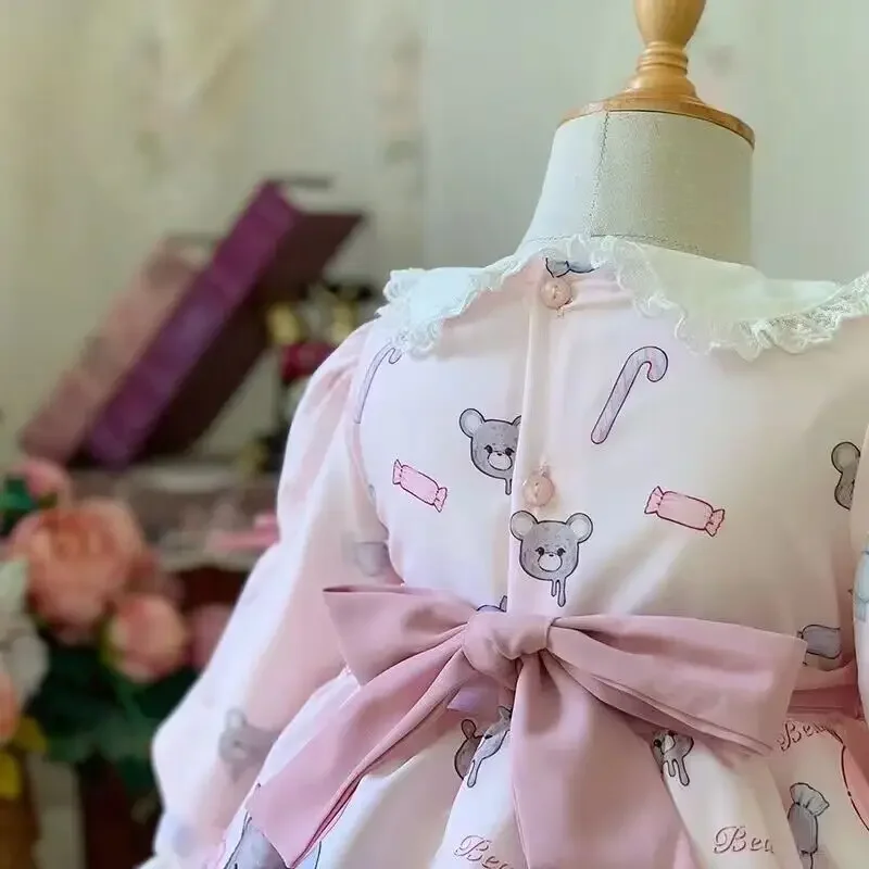 Vestido Lolita de manga larga para niña, vestido rosa para fiesta de cumpleaños, Alicia en Wondeland, muñeca de princesa Linda para adolescentes, Primavera, 2024