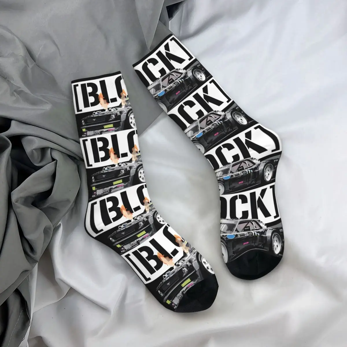 Calcetines de compresión Retro para hombre, calcetín Unisex con estampado de patrón Harajuku, Ken Block 43, novedad