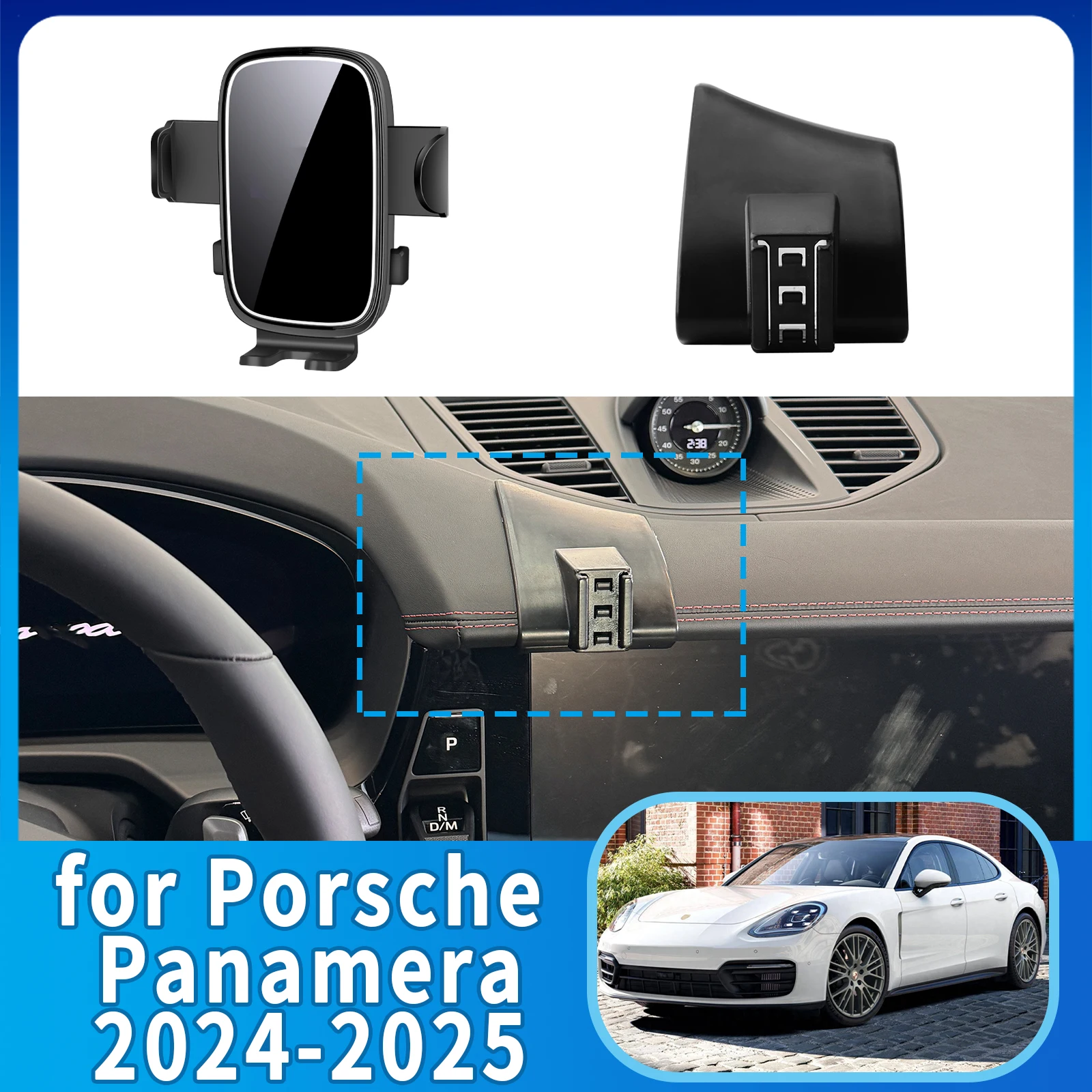 

fit for 2024 2025 Porsche Panamera Phone Holder, Dashboard Screen Mount Bracket Easy Installation​​ Car accessoires
