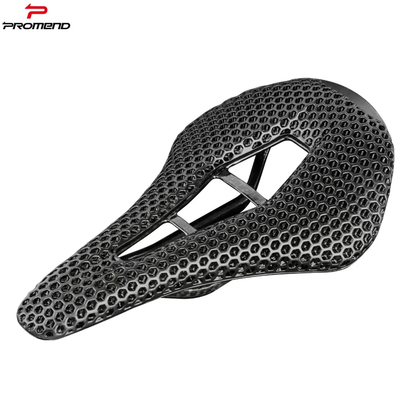 

PROMEND Carbon Fiber 3D Printed Bike Saddle Ultra Light and Breathable Mountain Bicycle Cushion Soft Seat for Road Bike/MTB