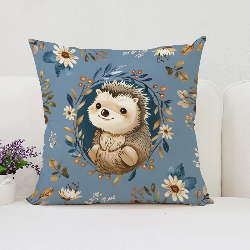 Cushion Covers for Decorative Cushions Cute Hedgehogs Cover for Pillow Cases 45x45 Bed Pillowcases Home Decor Pillowcase 40x40