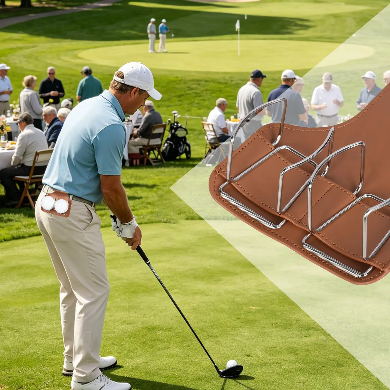 

Golf Ball Holder For Bag Portable Hands-Free Waist Organizer With Detachable Clip Golf Accessories Bag For Garage Outdoor Indoor
