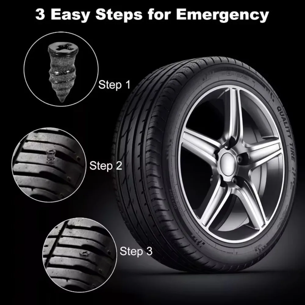 20/40PCS Rubber Car Vacuum Tyre Repair Nail Kit Mushroom Nails Car Tire Accessorie Tire Repair Rubber Nails Kits Screw in