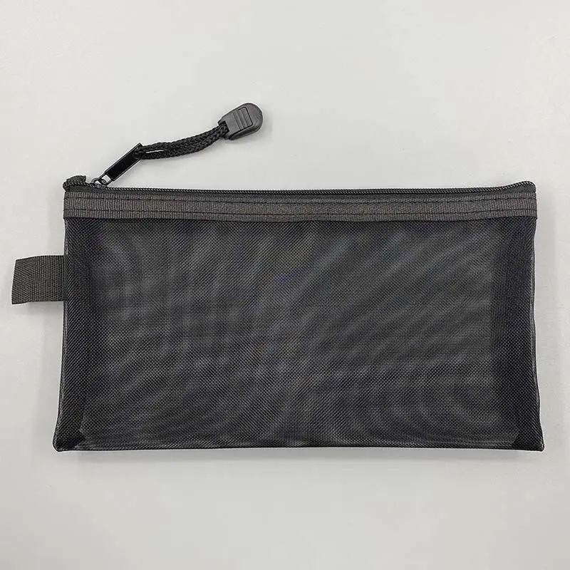 Transparente Mesh Feder mäppchen große Kapazität Aufbewahrung tasche Nylon Reiß verschluss Bleistift Tasche Büro Schul bedarf Büromaterial