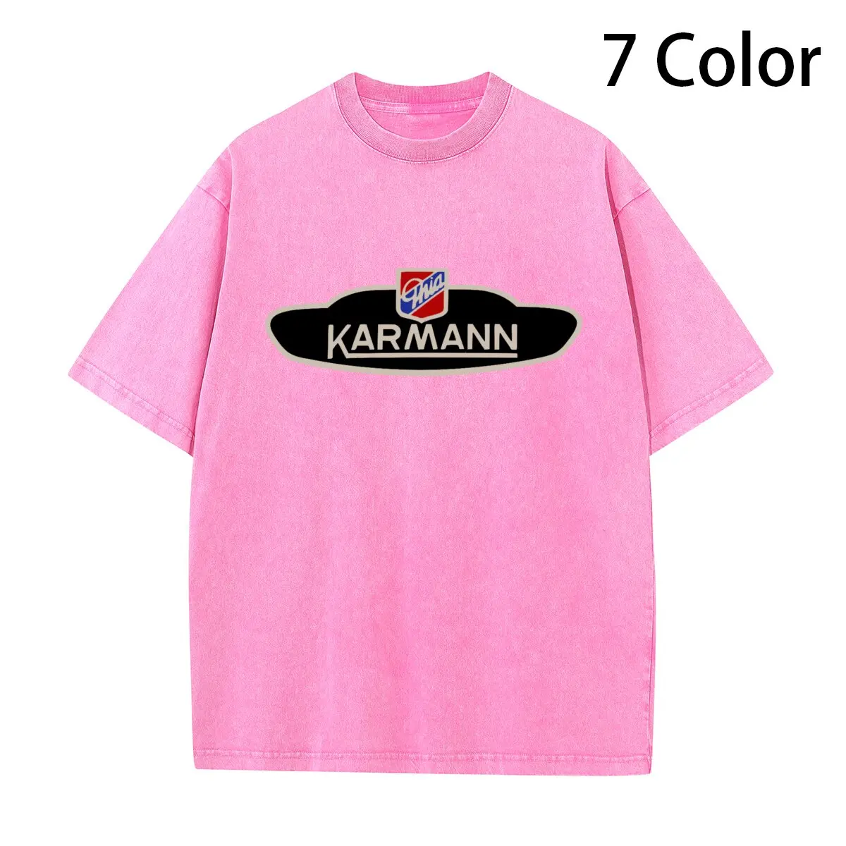 Karmann Ghia Emblem wash t-thirt Fashion Outdoor Adjustable Casquette Streetwear t-shirt for Unisex