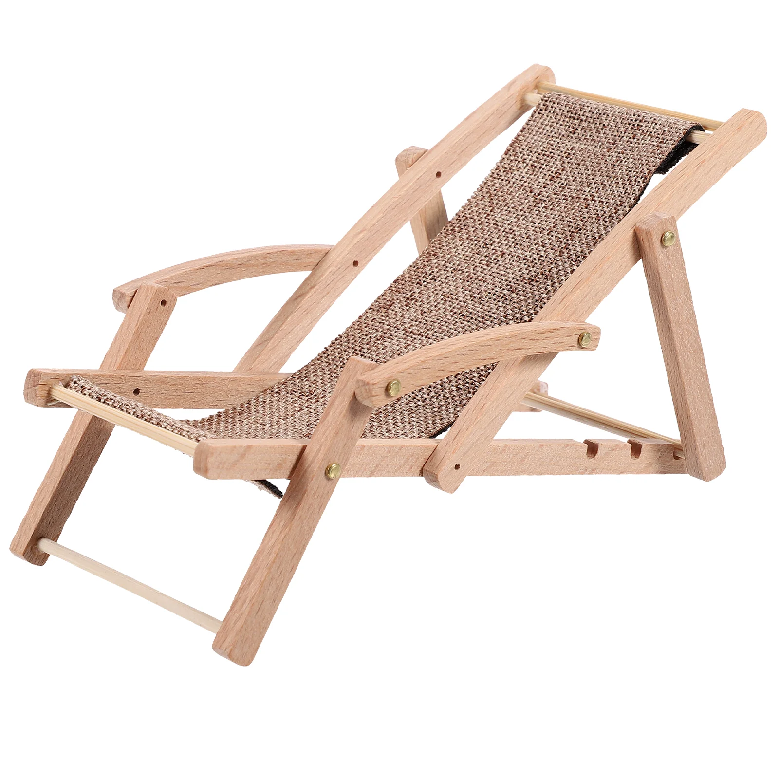 Miniature Furniture Model Beach Chair Decor Chaise Decorations House Wood Ornament Recliner Chairs