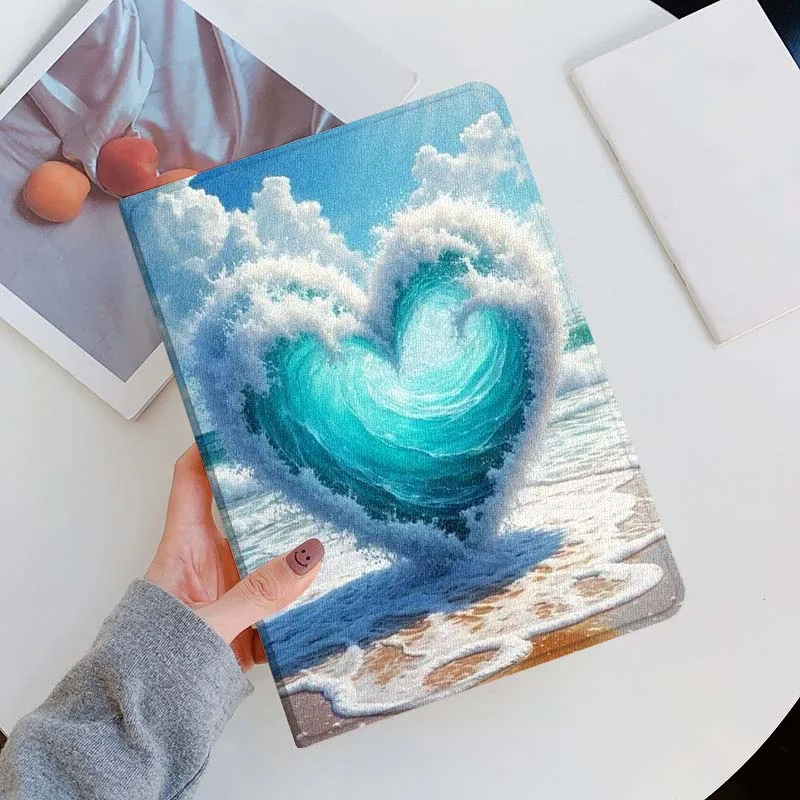 Heart Spray Sunset For iPad Pro Mini Air 1 2 3 4 5 6 7 10 11 th 8 9 gen 11 M4 M5 Foldable Tablet Case Cover