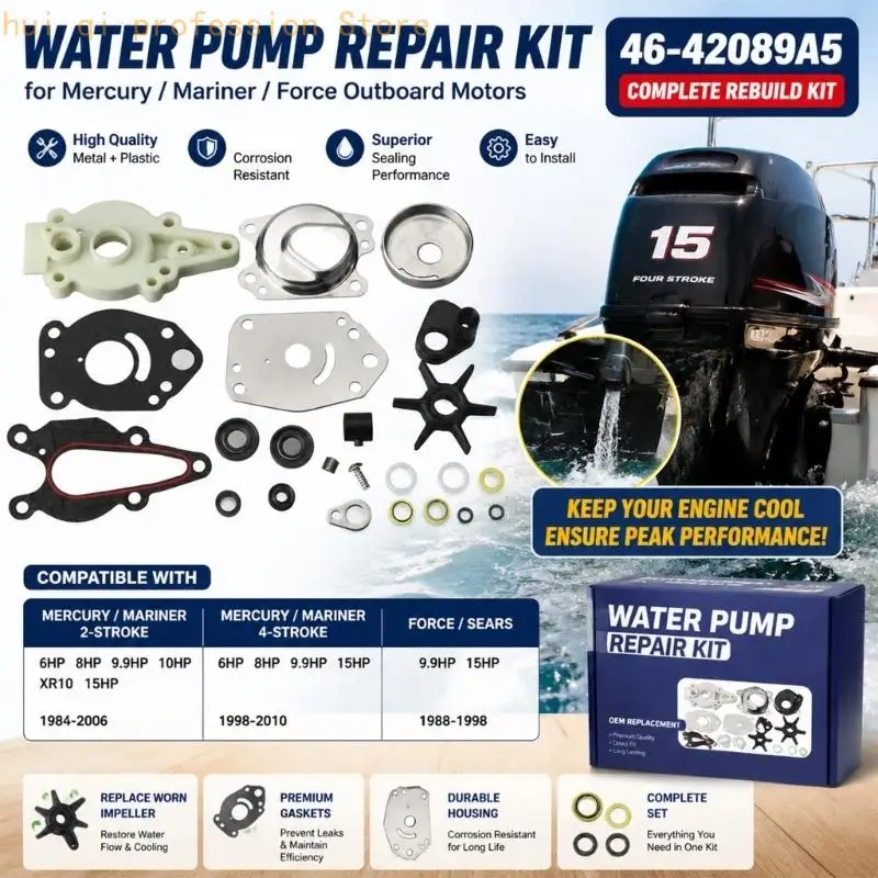 Wasserpumpen-Umbausatz mit Dichtungen, Ringen und kleinen Kleinteilen SEI 96-261-01K H8WE – Detail 5