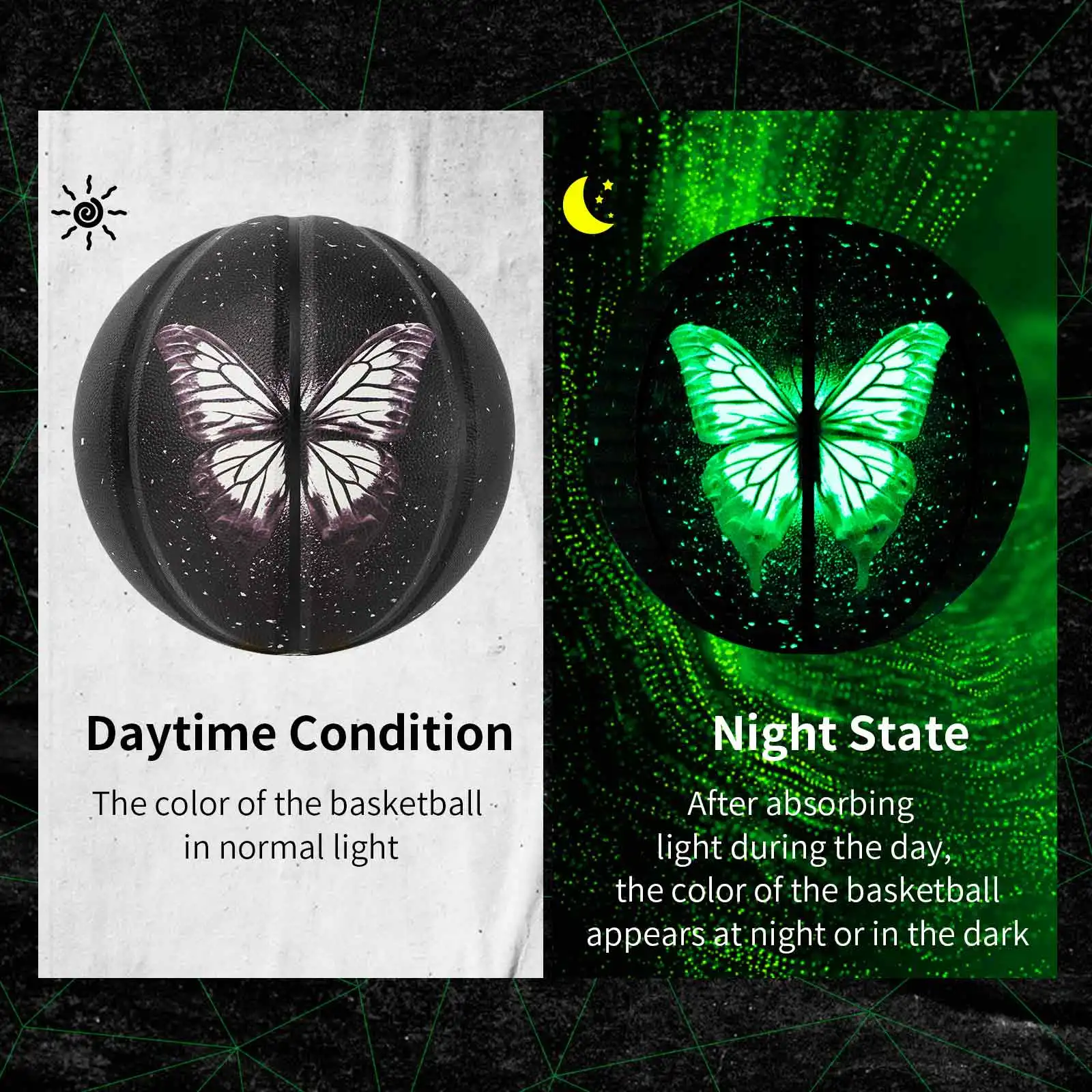 Kuangmi 농구, 빛나는 농구 사이즈7(29.5") 최고의 선물, KMBB505AB