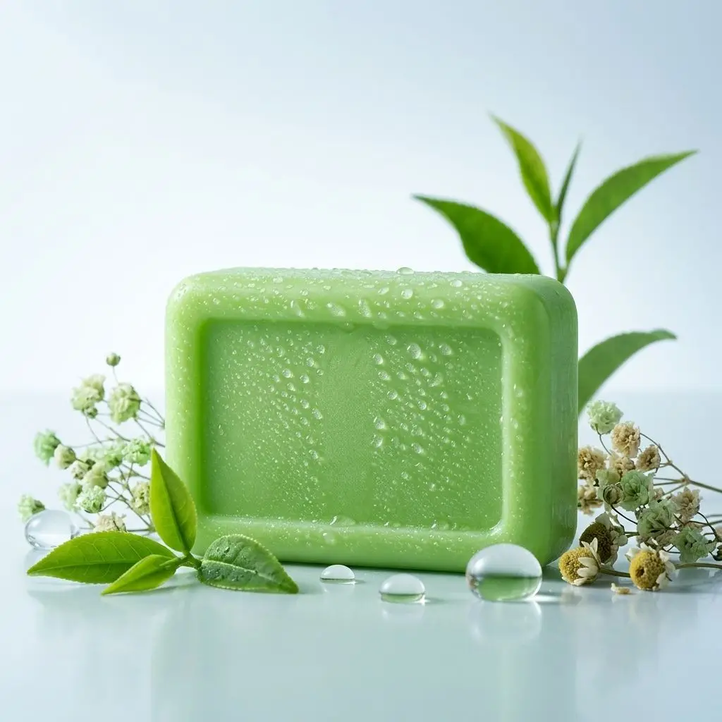 4Pc Tea Tree Oil Handmade Soap Anti Mite Purifying Cleansing Bar Refreshing Oil Balancing Mild Daily Skin Care Soap For MenWomen