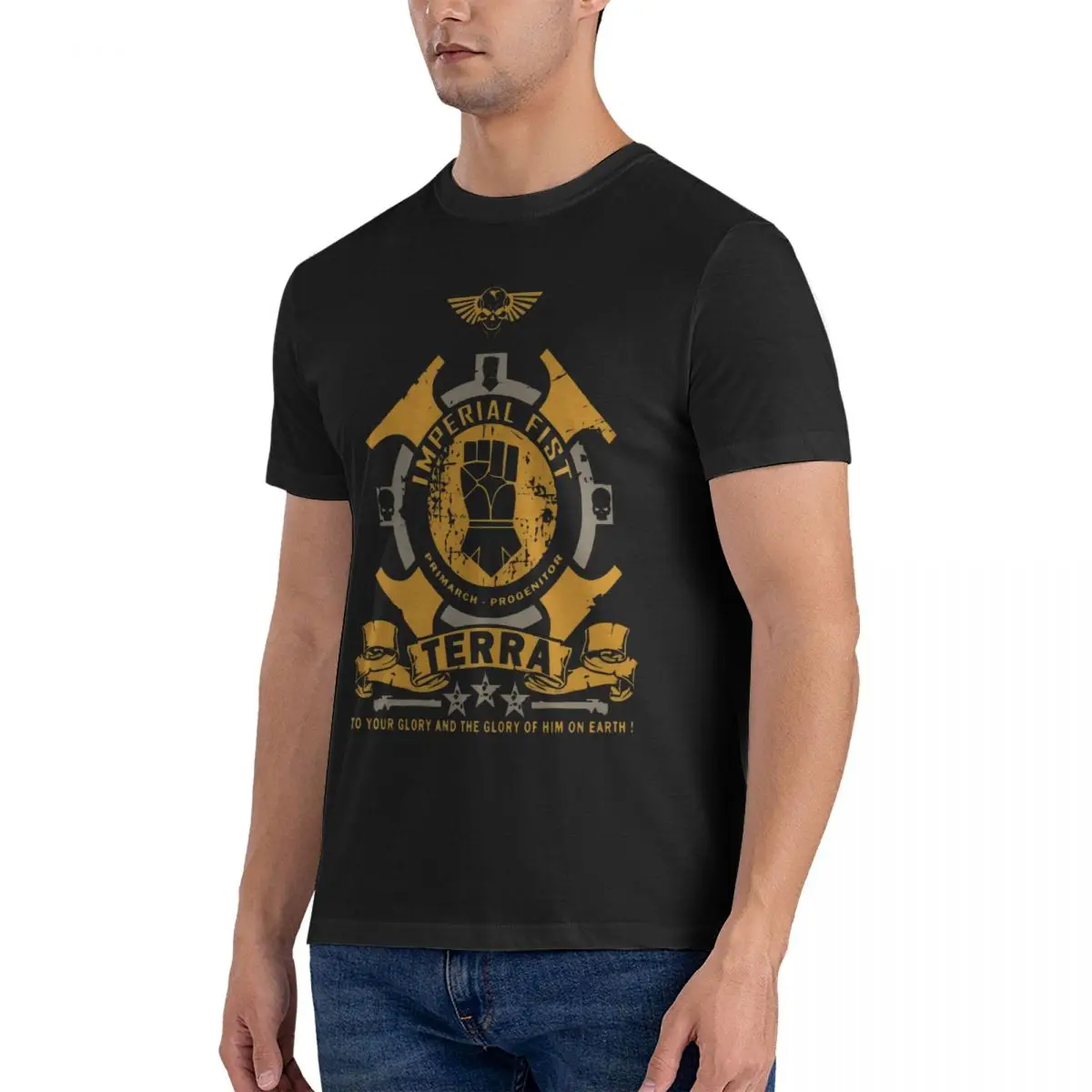 Imperial Fist Terra T Shirt Design Short Sleeve 3xl Outfit Famous Humor Summer Style Unique T Shirt Men Fashion Casual Aesthetic