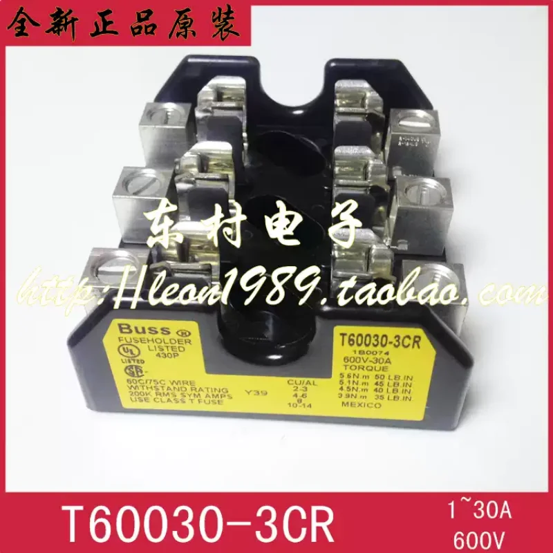 Portafusibili Bussmann Americano T60030-3CR T60030-1CR-2CR 30A 600V-image
