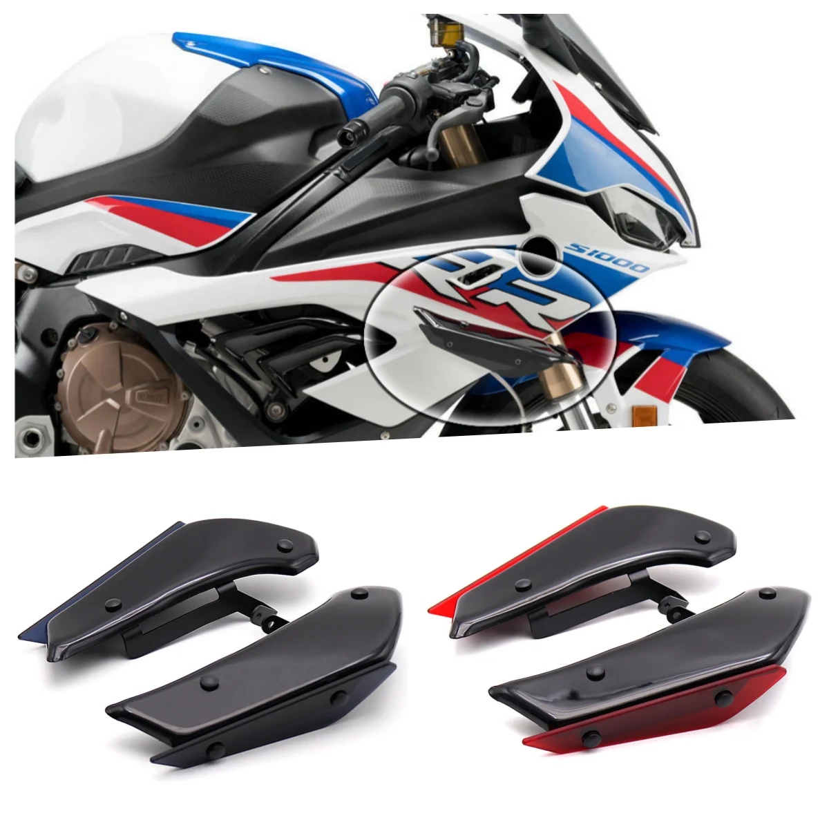 For BMW S1000RR S 1000RR S1000 RR 2019-2021 Motorcycle Downforce Spoiler 5 Color Wind Deflector Side Wing Aerodynamic Winglet