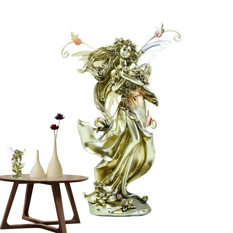 

Flower Fairy Statue Fairy Statue Miniature Figurines Fairy Sculpture Figurine Decor Resin Sculptures Decoration For Courtyard