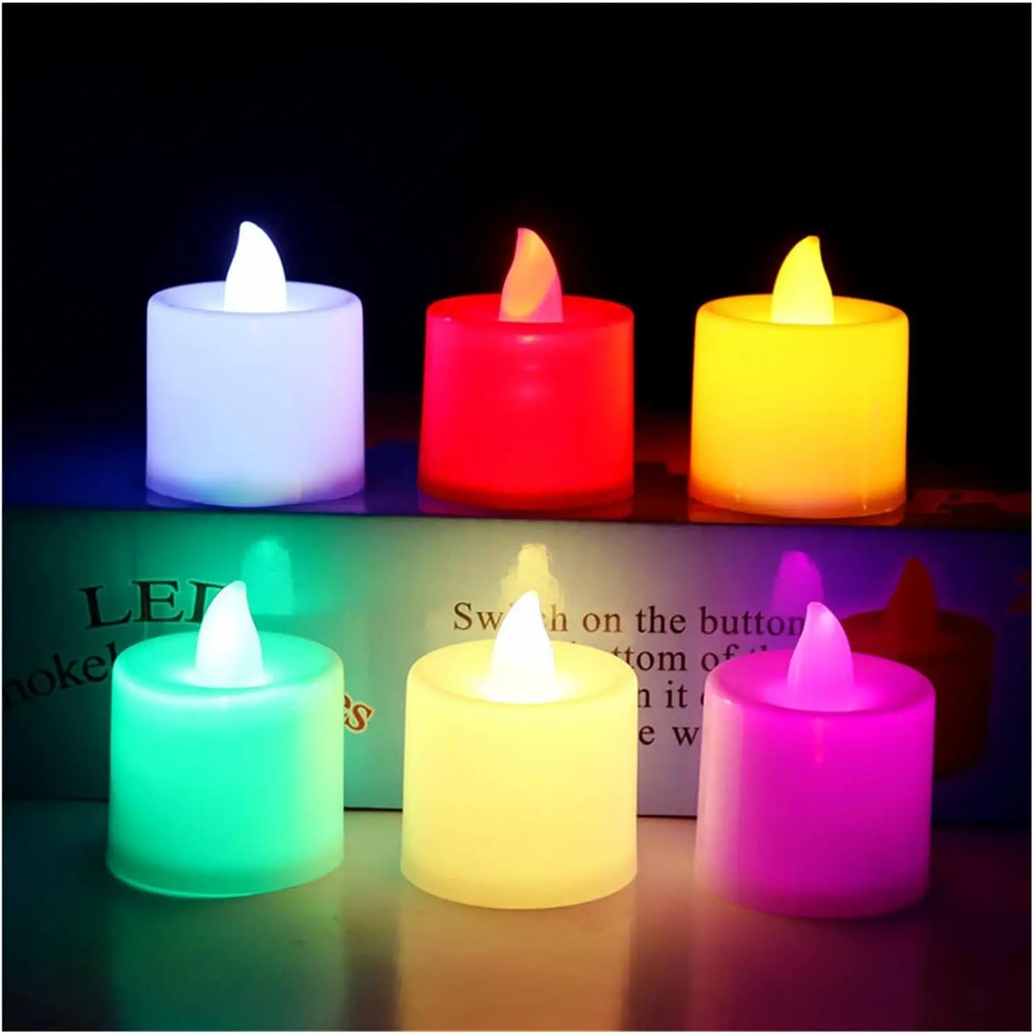 Criativo colorido LED Candles Lights, Luzes decorativas do partido, Love Candle Lamp, Decoração ao ar livre romântica, 24pcs