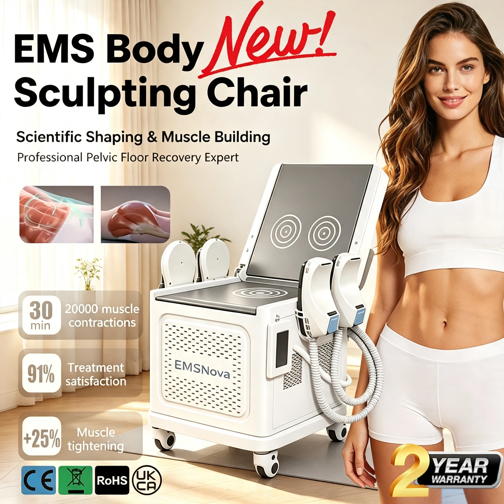 EMS Nova HIEMT Sculpting Chair Machine High Intensity Magnetic Pelvic Floor Training Fat Reduction Contouring Beauty Equipment