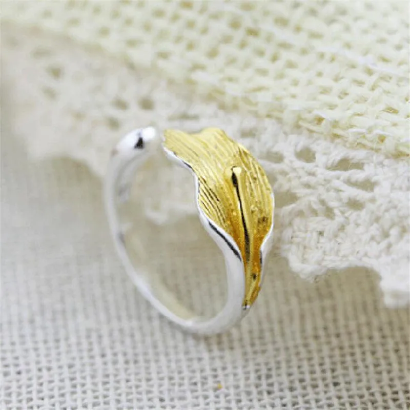 New Fashion Calla Lotus Popular Flower 925 Sterling Silver Jewelry Not Allergic  Literary Exquisite Women Opening Rings   R188