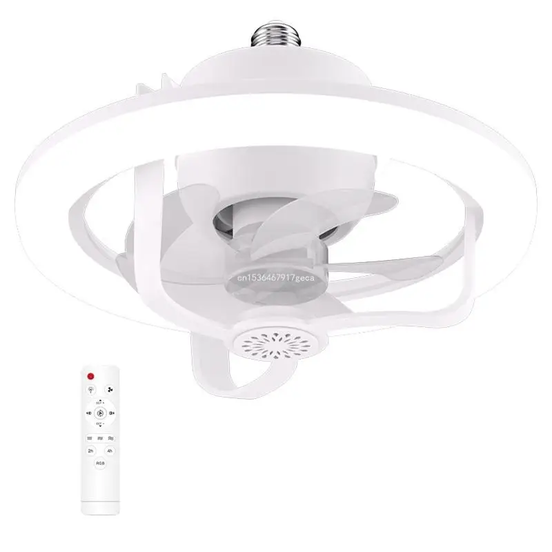 Fan Light 360° Oscillation Ceiling Fan Lamps with Remote for Office Dropship