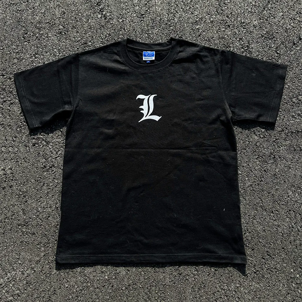 Death Note Manga Themed Versatile Print Short Sleeve T-Shirt Quality Assured Cotton Blend round Neck Summer Top for Women