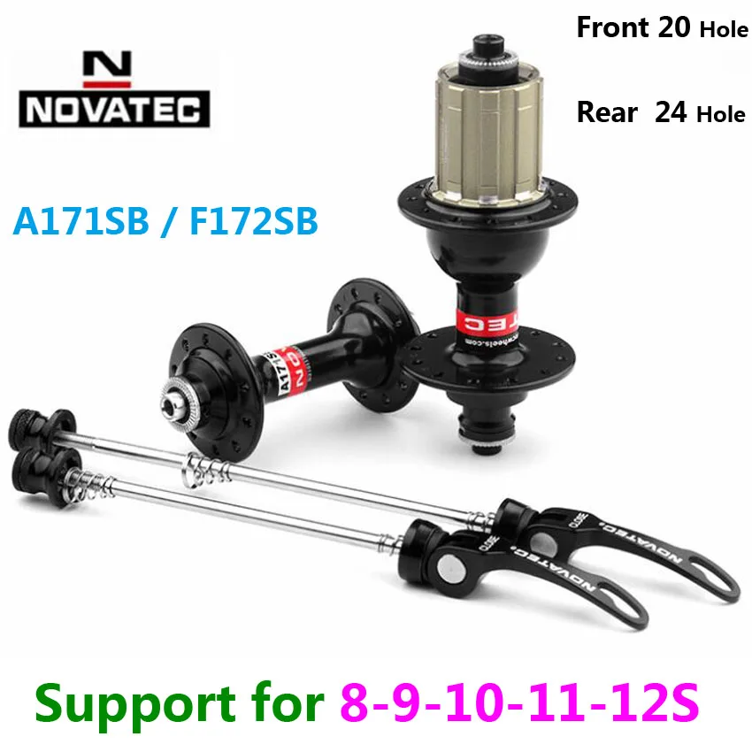 Novatec A171SB/F172SB Hub Road Bicycle Hubs Front 20H/Rear 24H Quick Release Bike freehub 4 bearing used for 8-9-10-11-12v