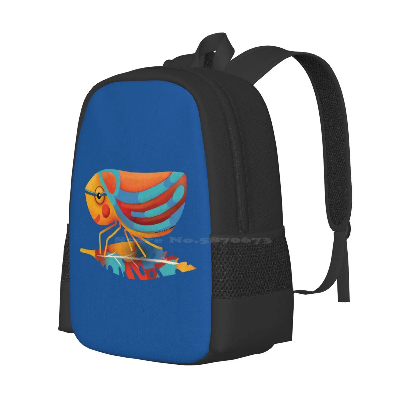 Candy-Striped Leafhopper Large Capacity School Backpack Laptop Bags Candy Striped Leafhopper Candystriped Leafhopper