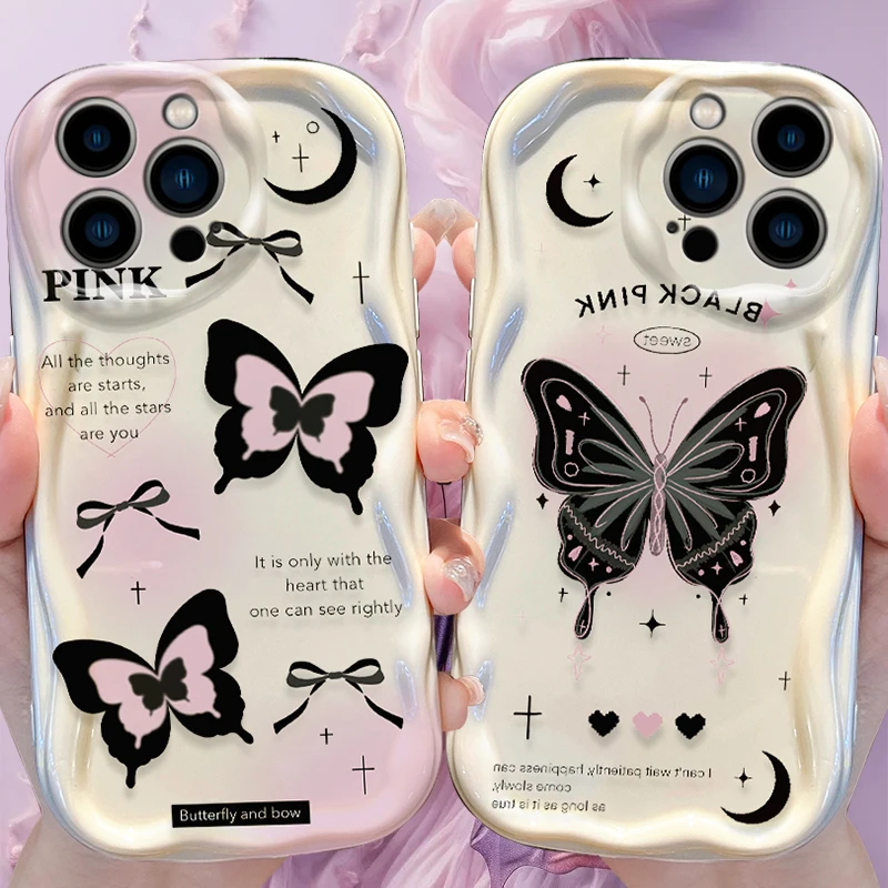 Beautiful Butterfly Cartoon Phone Case for iPhone 15 14 11 Pro Max 13 12 Mini XR XS X 8 7 6 6S Plus SE 2020 Clear Silicone Cover