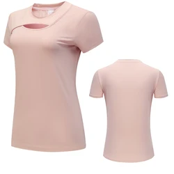 Women Gym Shirts Slim Breathable Workout Running Jogging Yoga New Short Sleeve Quick Dry Outdoor Training Summer Sport Tee