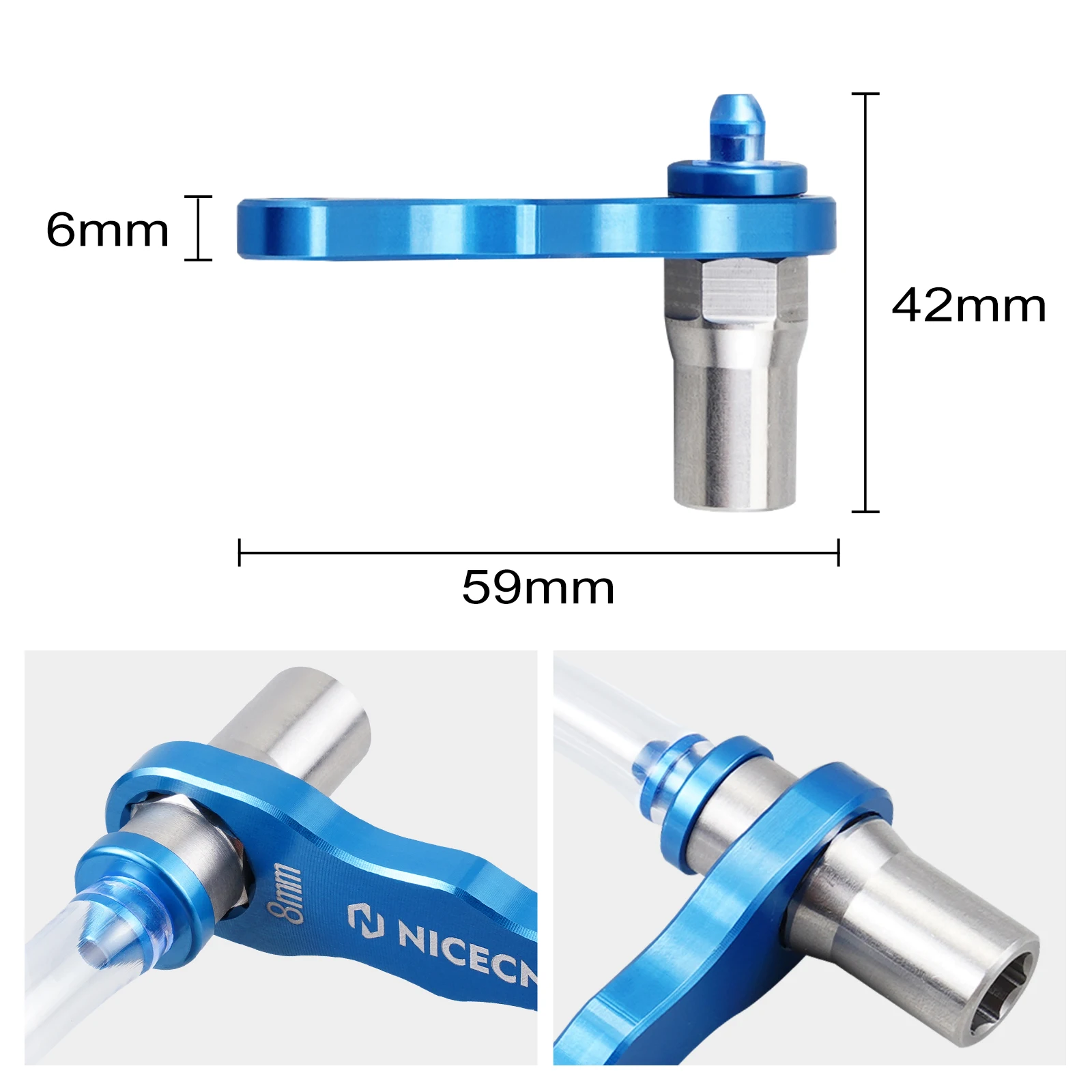 NICECNC For 8mm Bleeder Nipples KTM EXC 300 Husqvarna TE 300 GasGas EC300 Beta RR Motorcycle Hydraulic Brake Clutch Bleeder Tool