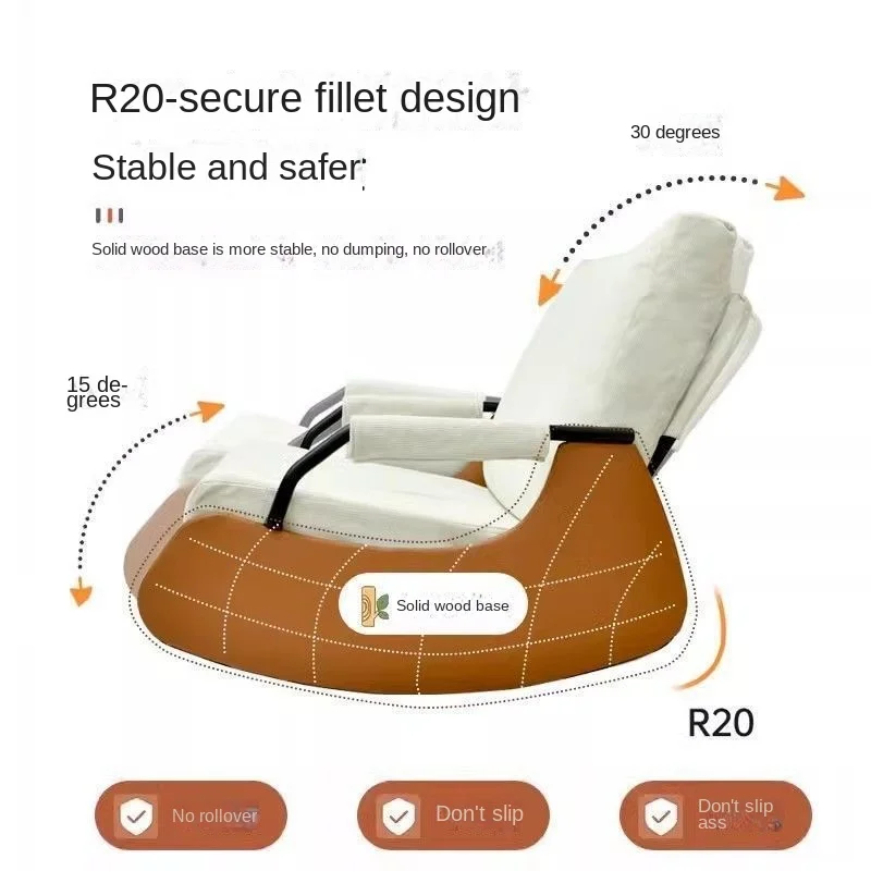 Lunch Break Rocking Chair Recliner Lazy Person Sofa Balcony Single Adult Home Leisure Lazy Person Chair Can Sleep Latex Cushion