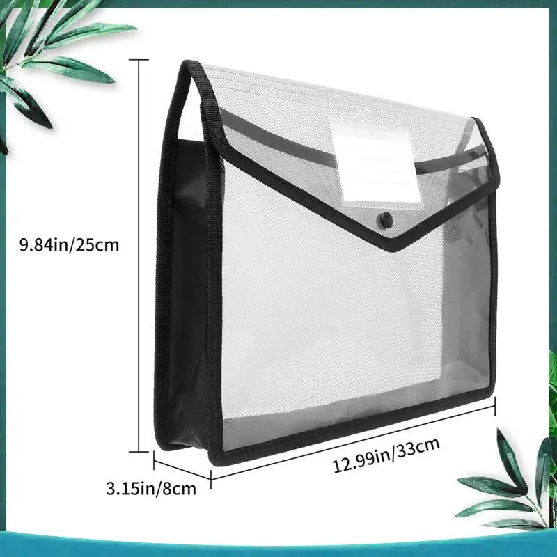 6Piece A4 Capacity Plastic Bag File Organizer Document Bag Stationery Storage Pouch