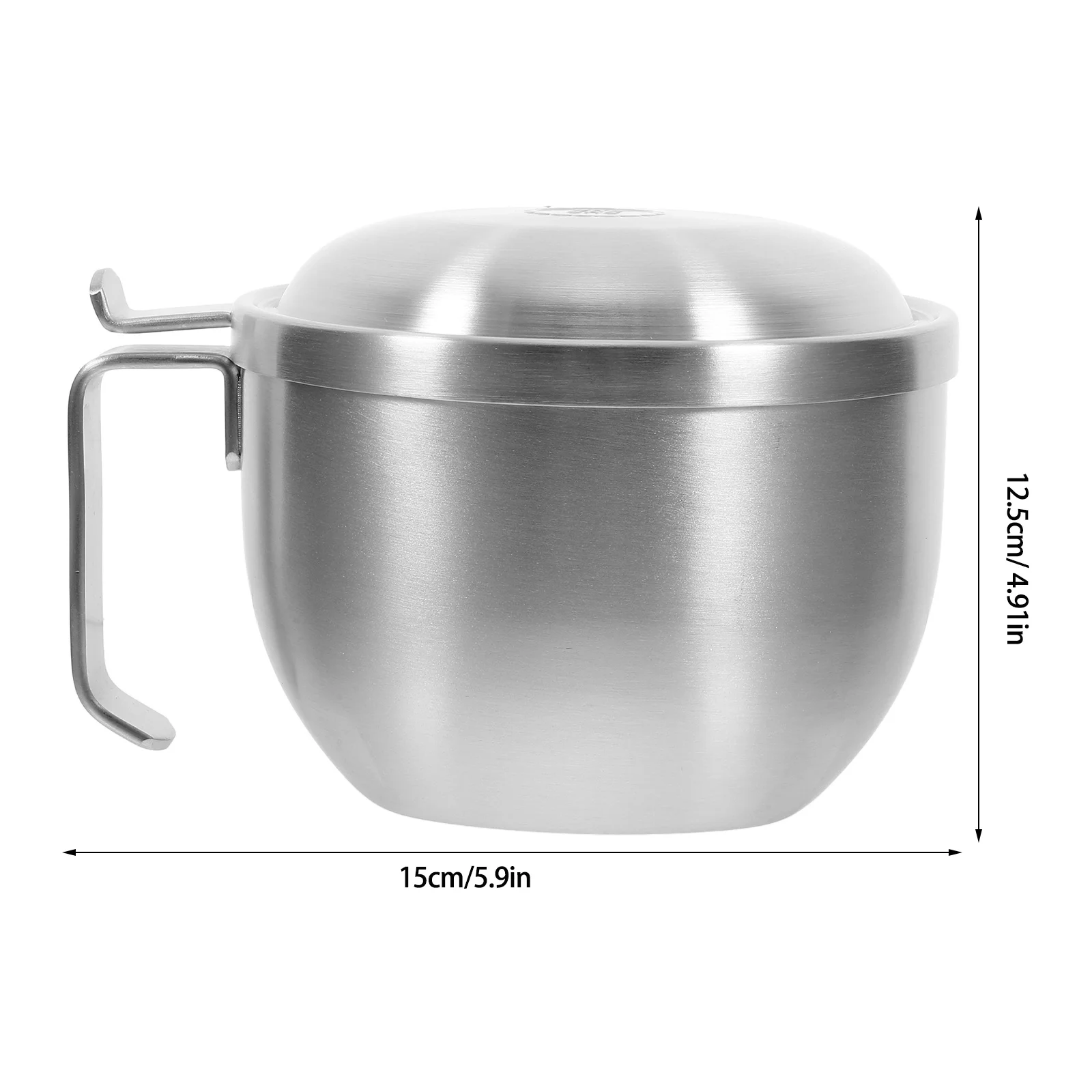 وعاء غداء من الفولاذ المقاوم للصدأ سعة 1200 مل، حاوية طعام معكرونة خفيفة الوزن، وعاء أرز بغطاء للاستخدام في بار المطبخ أثناء السفر #3