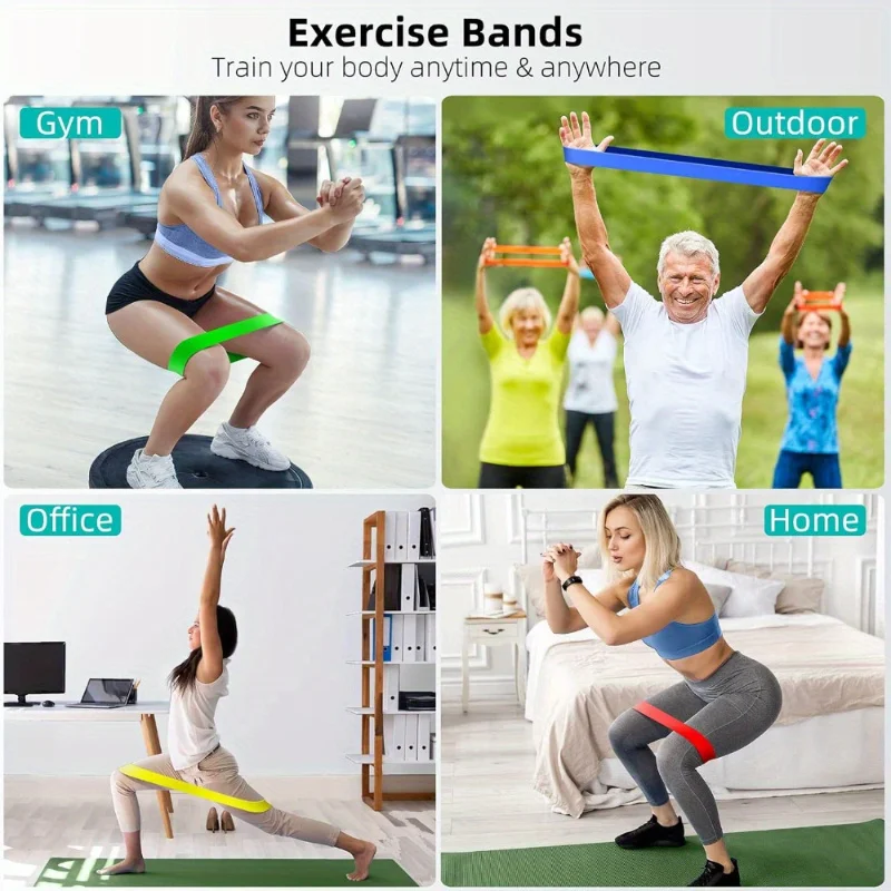 1pc Portable Fitness Workout Equipment Rubber Resistance Bands Yoga Gym Elastic Gum Strength, Pilates,  Women Weight Sports image 6
