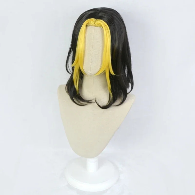 Hanemiya Kazutora Black Yellow Long Wig Cosplay Costume Tokyo Revengers Heat Resistant Synthetic Hair Men Women Party Wigs