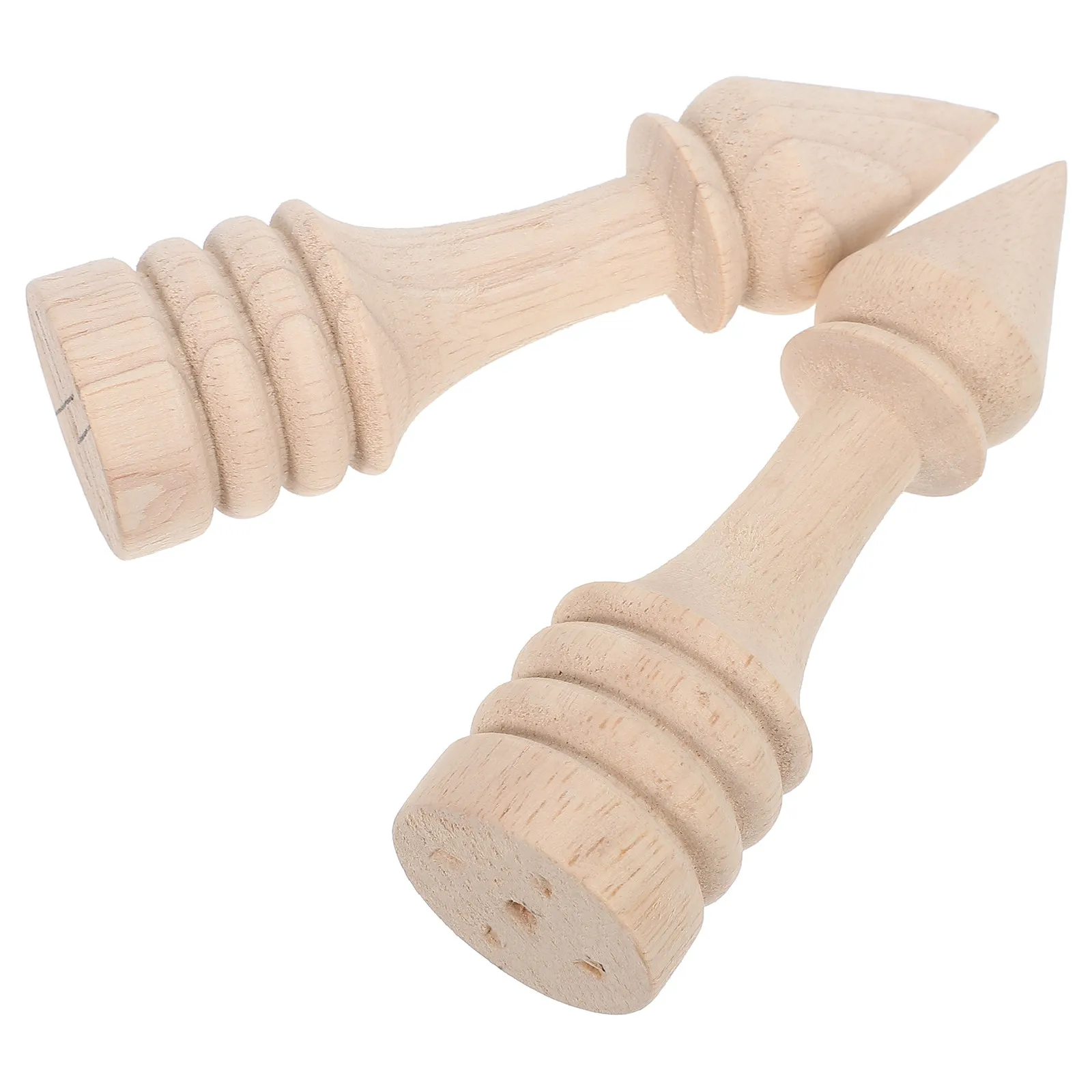 2Pcs European Roman Style Wooden Pole Finials Classic Victorian Ball Post Tops Decorative Bed Post Finials for Staircases Porch