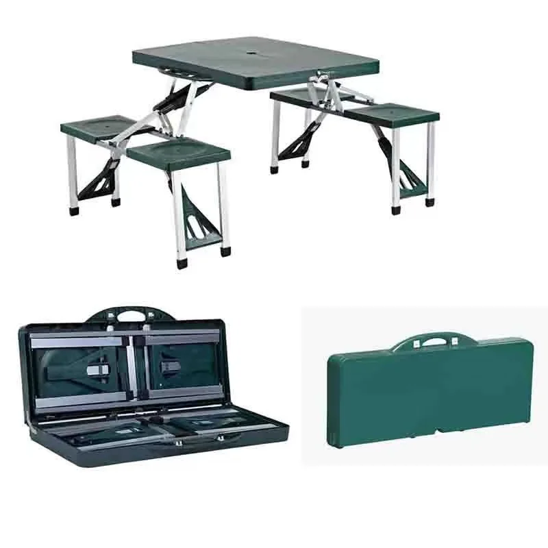 Portable Aluminum Furniture Patio Garden Table Foldable Metal Camping Bbq Picnic Outdoor Folding Table and Chairs Set