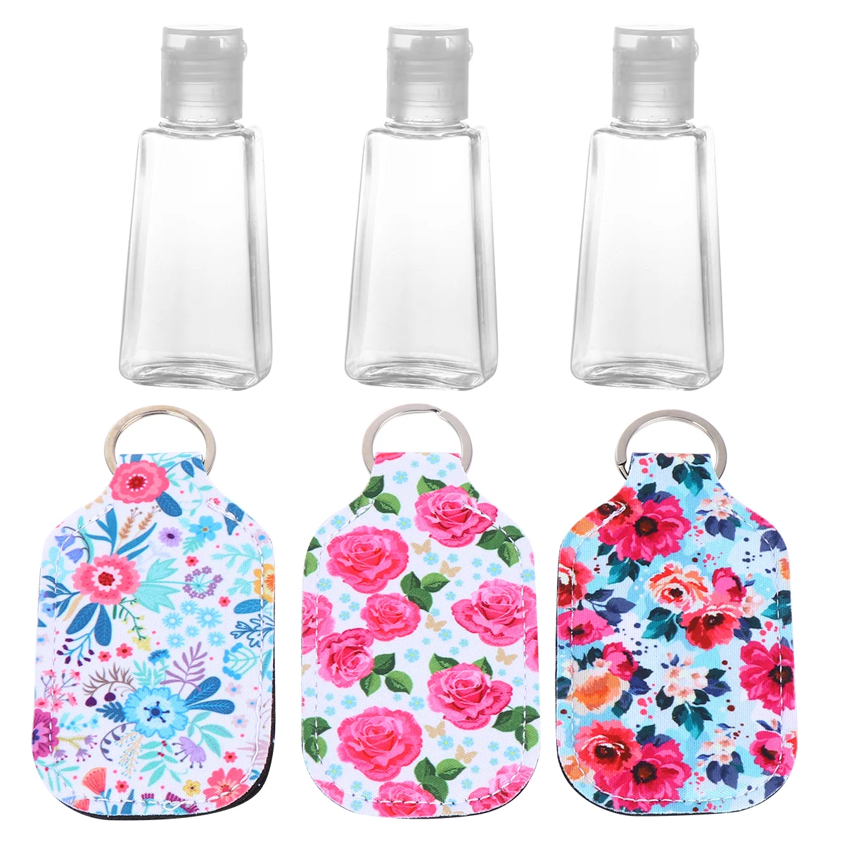 

6Pcs 30ml Perfume Bottle and Bottle Cover Portable Neoprene Bottle Cover Refillable Storage Container for Cocmetics Perfume (3Pc