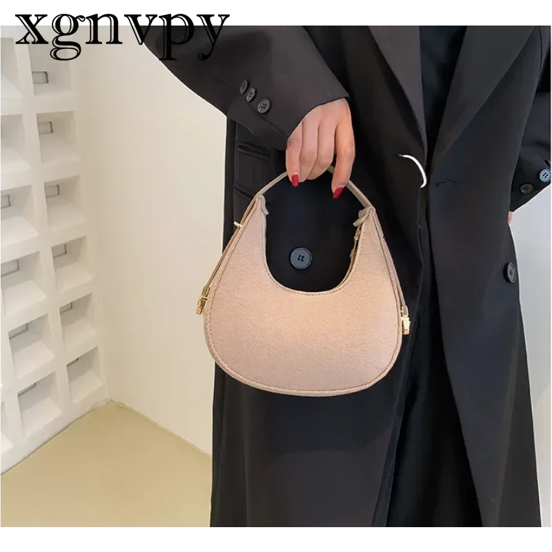 Xgnvpy-Mini pochette à imprimé alligator pour femme, sac à main en feutre avec petite poignée, sac de transport sous les bras, initié à la mode