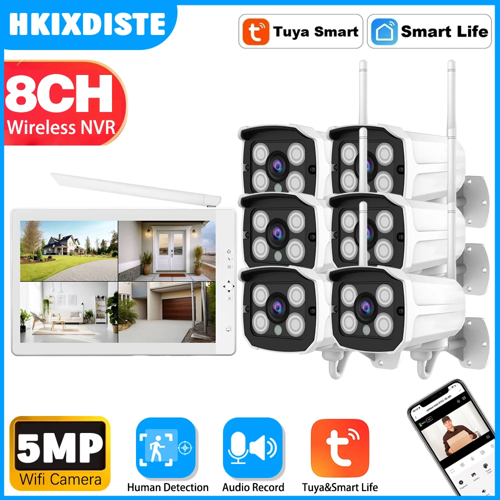

Tuya Smart Wireless Nvr IP Camera wifi Kit 8CH 5MP Network Audio Record Outdoor Surveillance 5.0MP HD Video Security CCTV System