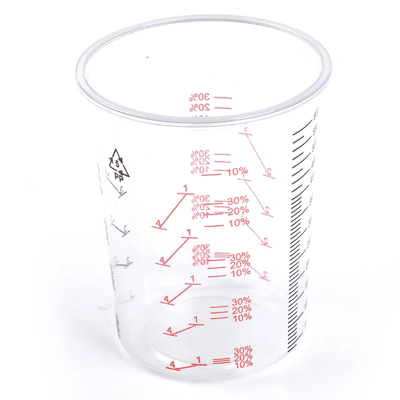 Tazza di miscelazione per vernice in plastica da 10 pezzi tazza di calibrazione per miscelazione di vernice da 600ml per una miscelazione precisa di vernice e liquido