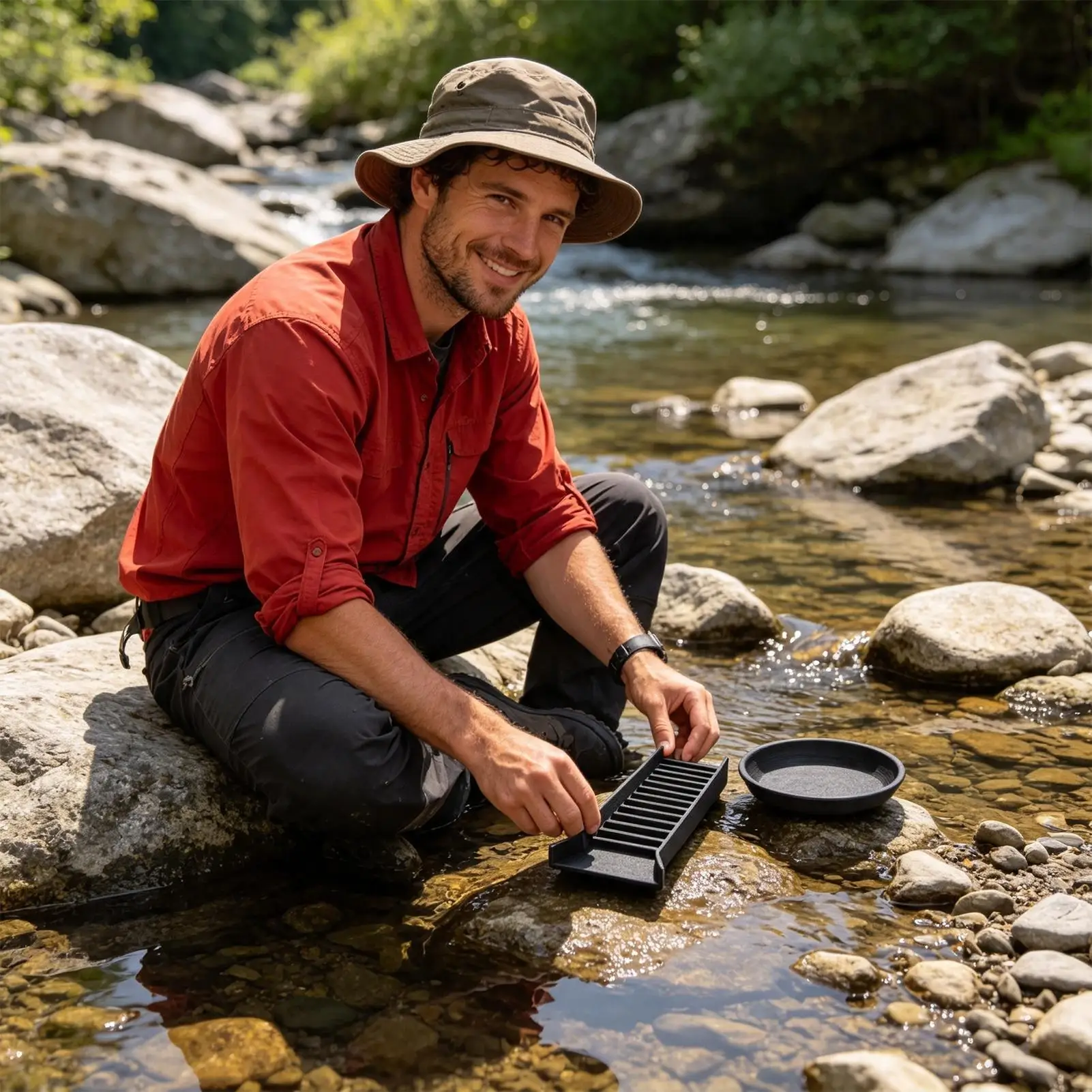 Gold Panning Sluice Box Portable Manual Mining Equipment Tool Gold Panning Equipment For Women Men Adults Beginner Hobbyists