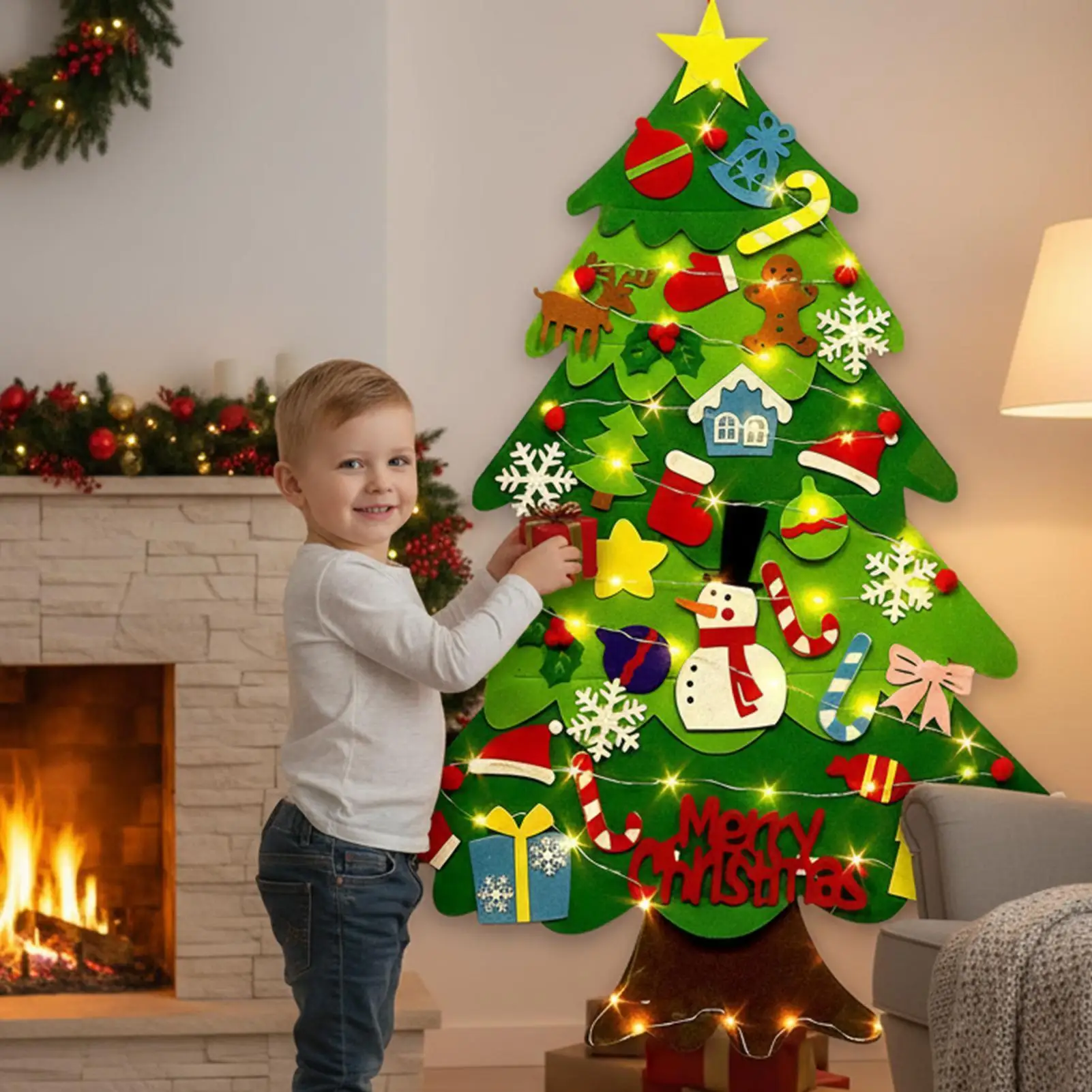 ورأى DIY شجرة عيد الميلاد زينة عيد الميلاد للمنزل نافيداد السنة الجديدة عيد الميلاد الحلي سانتا كلوز هدايا عيد الميلاد للأطفال