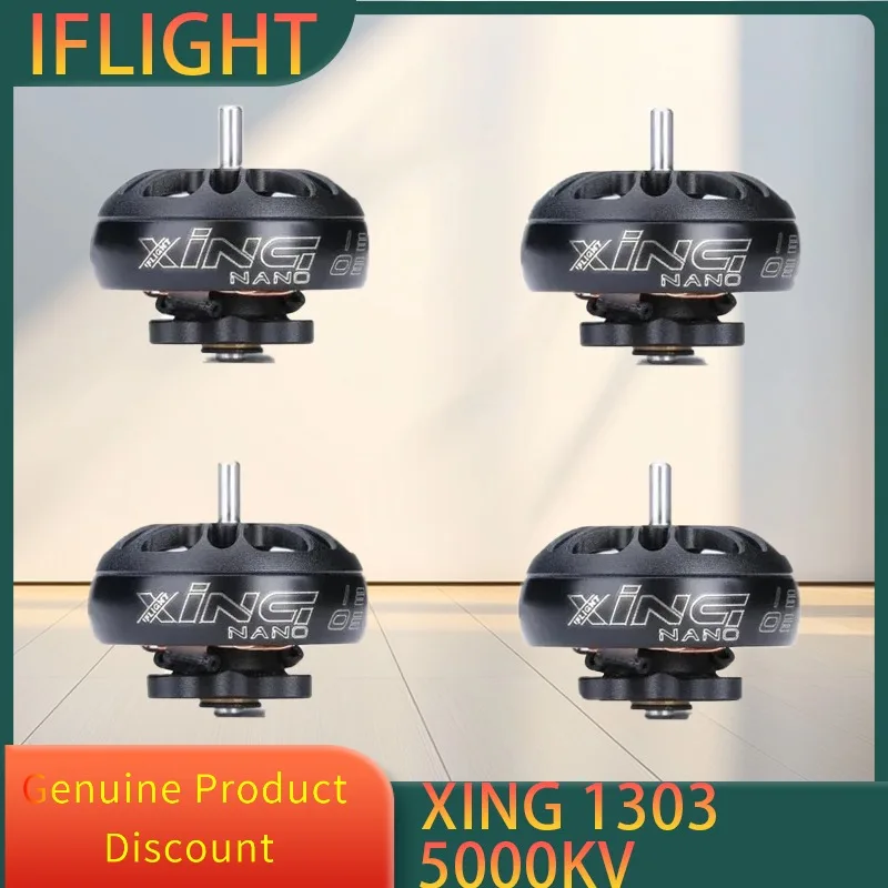 

IFlight XING 1303 5000KV 2-4S FPV Micro Brushless Motor with 1.5mm Shaft Compatible 2 Inch Propeller for FPV Whoop Drone Part
