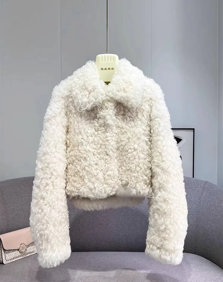 Kunstpelzjacken, Mäntel für Damen, auffällig, über dem Knie, Street Lady, mit Falten am Saum, gepolstert, V-förmiger Ausschnitt, coole Outfits, gemütlich, Distressed