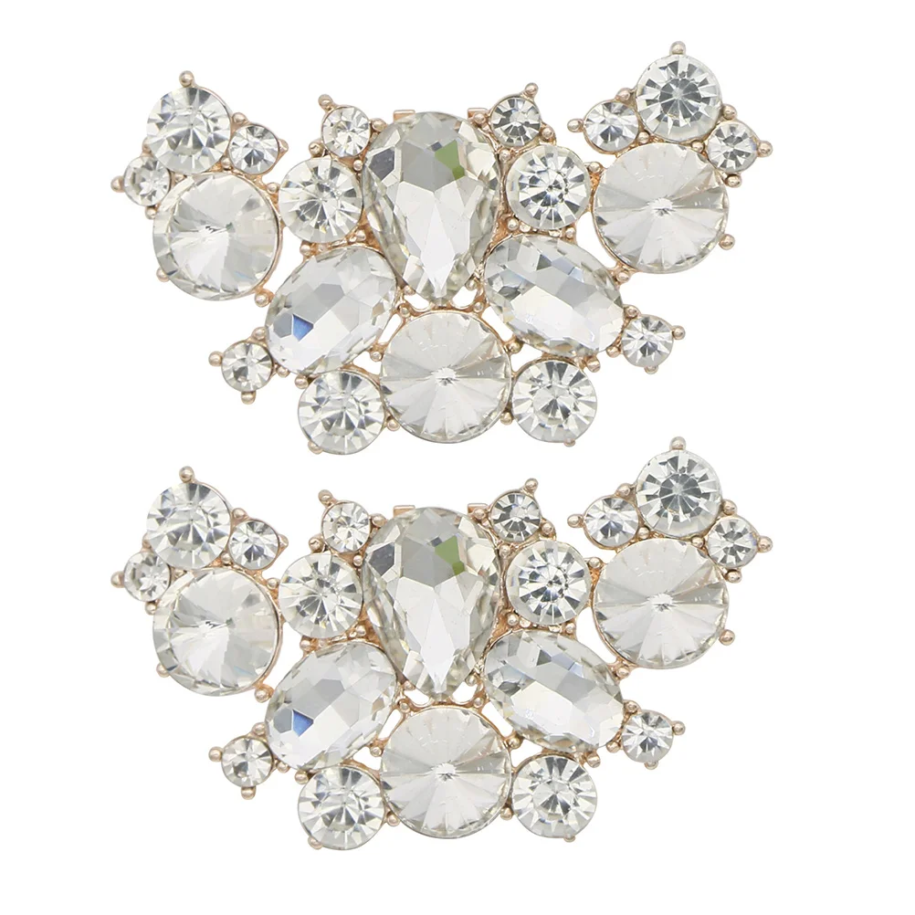 

2pcs Rhinestone Clips Shoe Clips For Pumps Elegant Decorative Buckles for Pumps Wedding Party Bridesmaid Accessories Storage