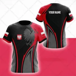 Cool 3D Polish Flag Personalized Fashion Customized Name Men's Women's Leisure Sports Quick Drying Daily Street O-NeckT-shirt
