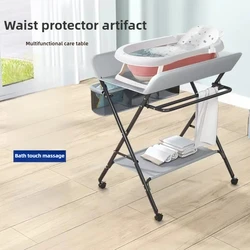 Collapsible Baby Nursing Table Portable Diaper Changing Station Multi-function Newborn Massage Table Foldable Baby Bath