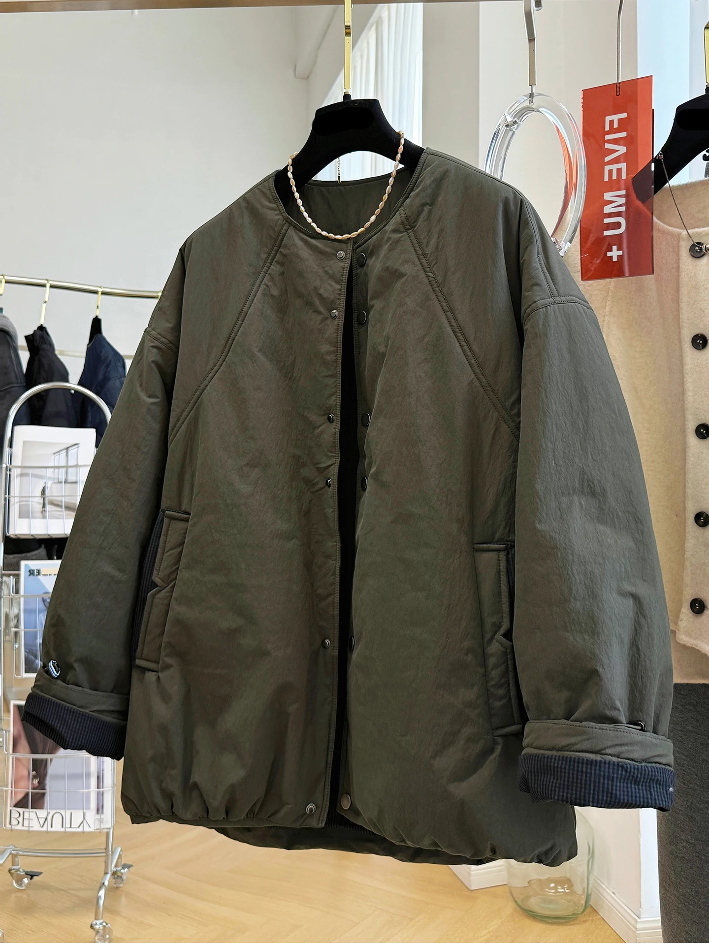 

Свободный крой, круглое хлопковое жакетное женское модное пальто на одной пуговице, осенне-зимнее пальто в стиле ретро, длинный топ све