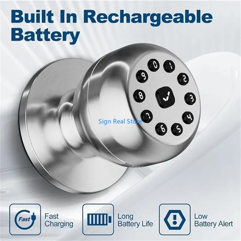 Porta anteriore Knob Intelligent Lock Lock Lock Keyless Port Lock Knob Intelligent Door With KeyPad Installa 41xB